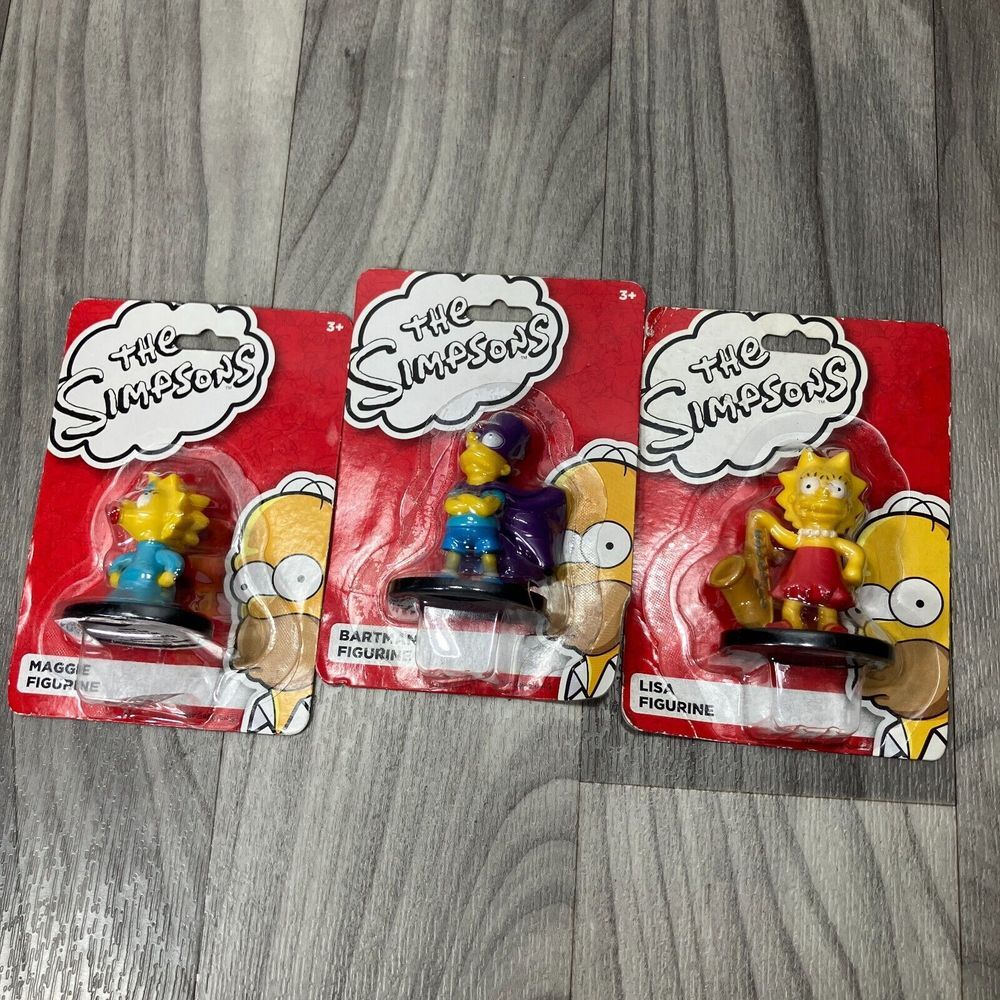 2015 Set Of‎ 3 Simpsons Figurines, Bartman, Lisa, Maggie